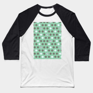 Polka Dots and Scattered Skulls - Halloween Pattern - Pastel Colors Baseball T-Shirt